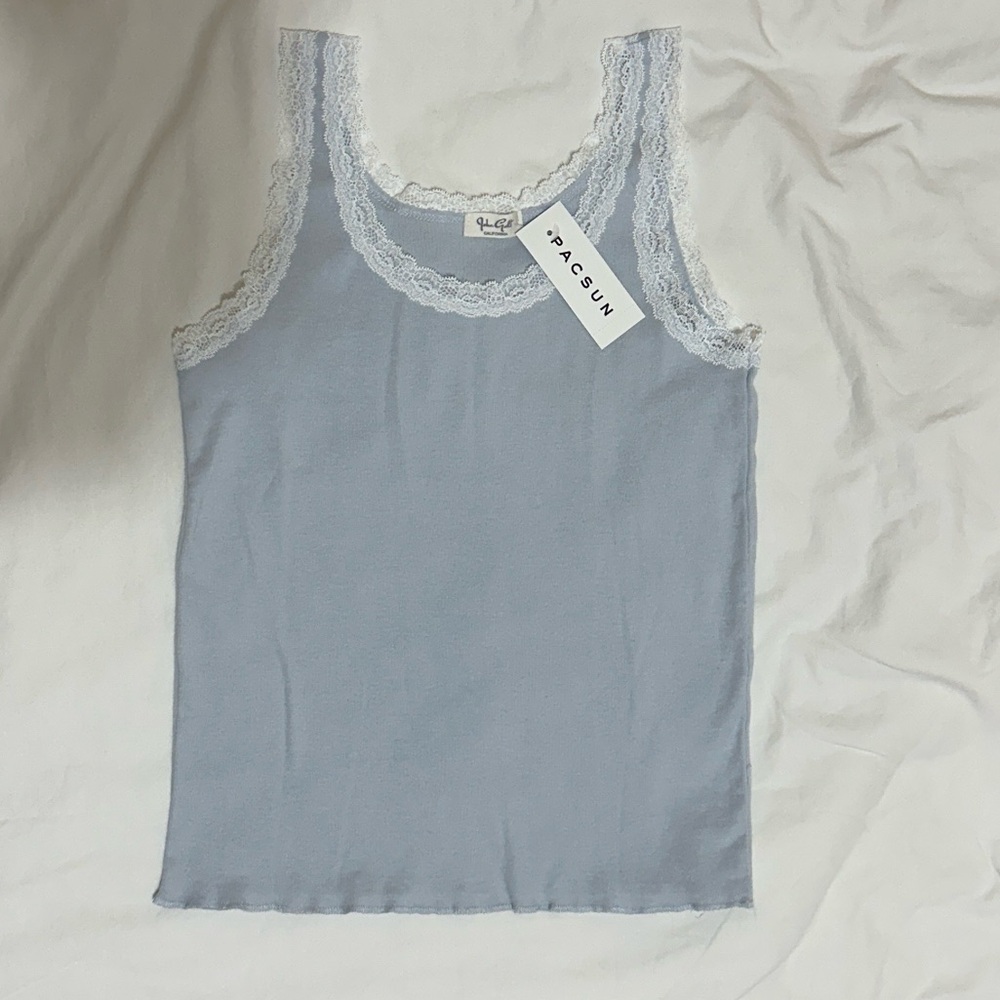 Blue lace top Brandy Melville NWT